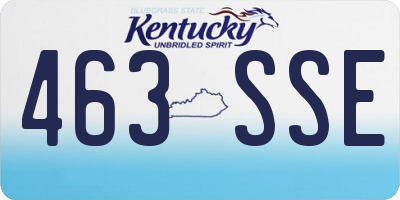 KY license plate 463SSE