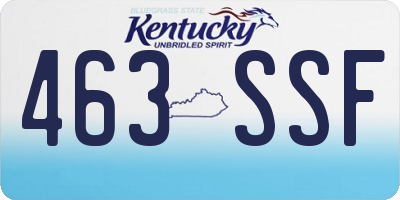 KY license plate 463SSF