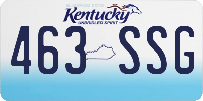 KY license plate 463SSG