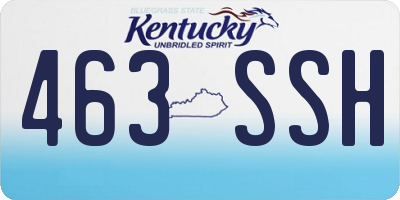 KY license plate 463SSH