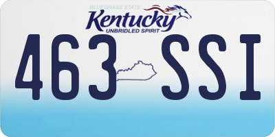 KY license plate 463SSI