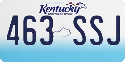 KY license plate 463SSJ