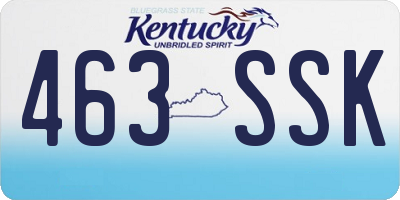 KY license plate 463SSK