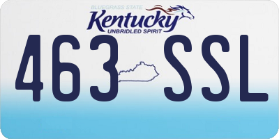 KY license plate 463SSL