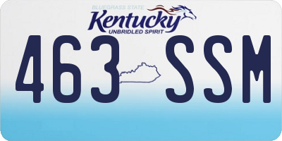 KY license plate 463SSM
