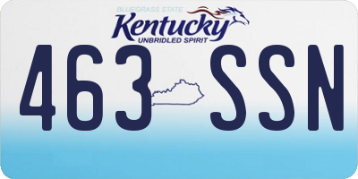 KY license plate 463SSN