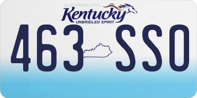 KY license plate 463SSO