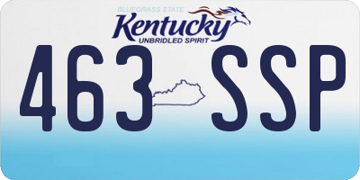 KY license plate 463SSP