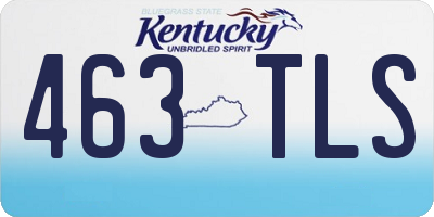 KY license plate 463TLS