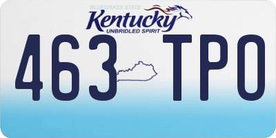 KY license plate 463TPO