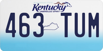 KY license plate 463TUM