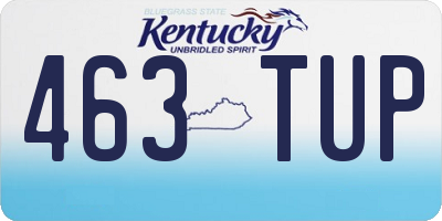 KY license plate 463TUP