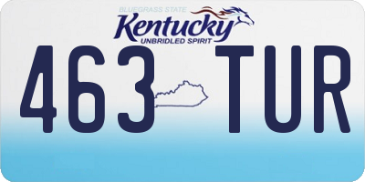 KY license plate 463TUR