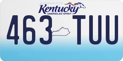 KY license plate 463TUU