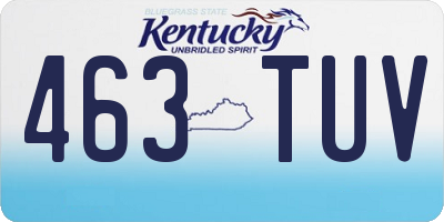 KY license plate 463TUV