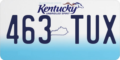 KY license plate 463TUX