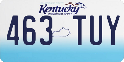 KY license plate 463TUY