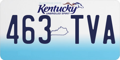 KY license plate 463TVA