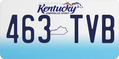 KY license plate 463TVB