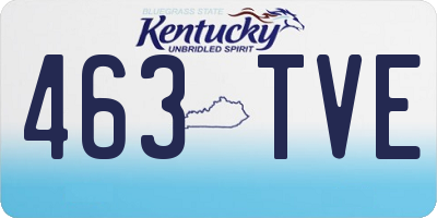 KY license plate 463TVE