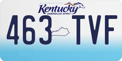 KY license plate 463TVF