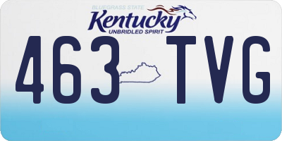 KY license plate 463TVG