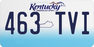 KY license plate 463TVI