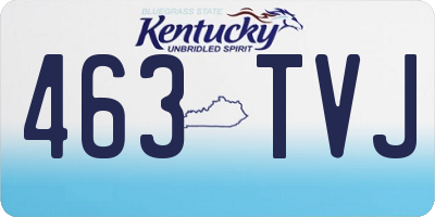 KY license plate 463TVJ