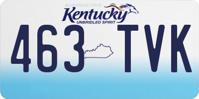 KY license plate 463TVK