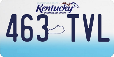 KY license plate 463TVL