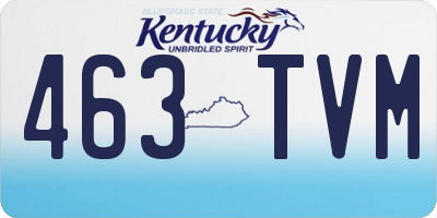 KY license plate 463TVM
