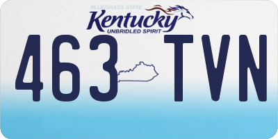 KY license plate 463TVN