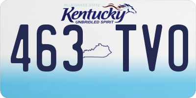 KY license plate 463TVO