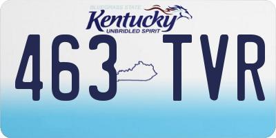 KY license plate 463TVR