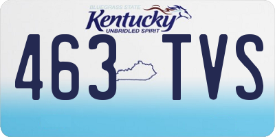 KY license plate 463TVS