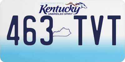 KY license plate 463TVT