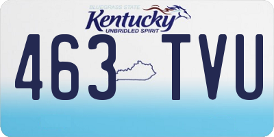 KY license plate 463TVU