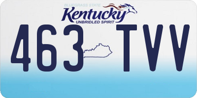 KY license plate 463TVV