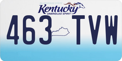 KY license plate 463TVW