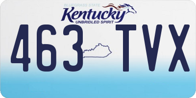 KY license plate 463TVX