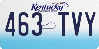 KY license plate 463TVY
