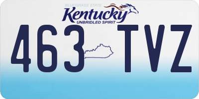 KY license plate 463TVZ