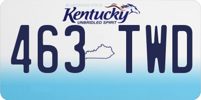 KY license plate 463TWD