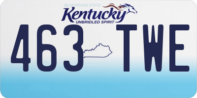 KY license plate 463TWE
