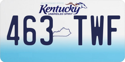 KY license plate 463TWF