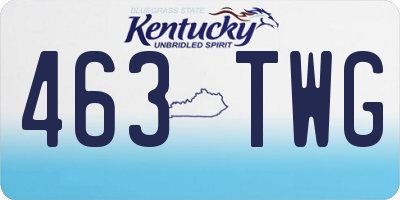 KY license plate 463TWG