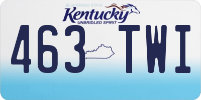 KY license plate 463TWI