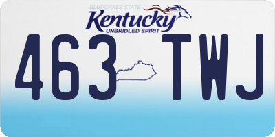 KY license plate 463TWJ