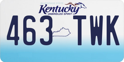 KY license plate 463TWK