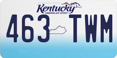 KY license plate 463TWM